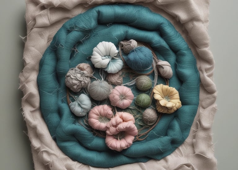 A person wearing protective gloves and a white suit is working with broken pieces of green glass, likely recycling or sorting materials. A large wrench is visible among the debris. A wooden table or shelf is present on the left side, and a tire and various pieces of metal and plastic are scattered around.