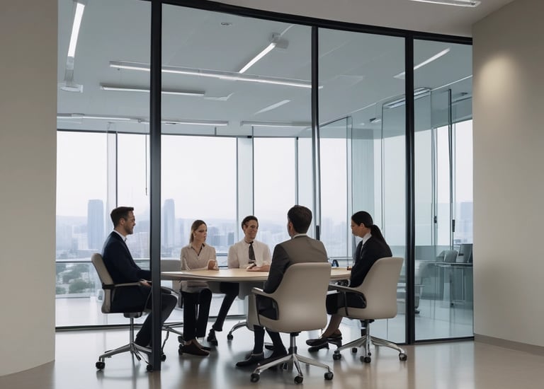 A team of IT consultants collaborating on a project.