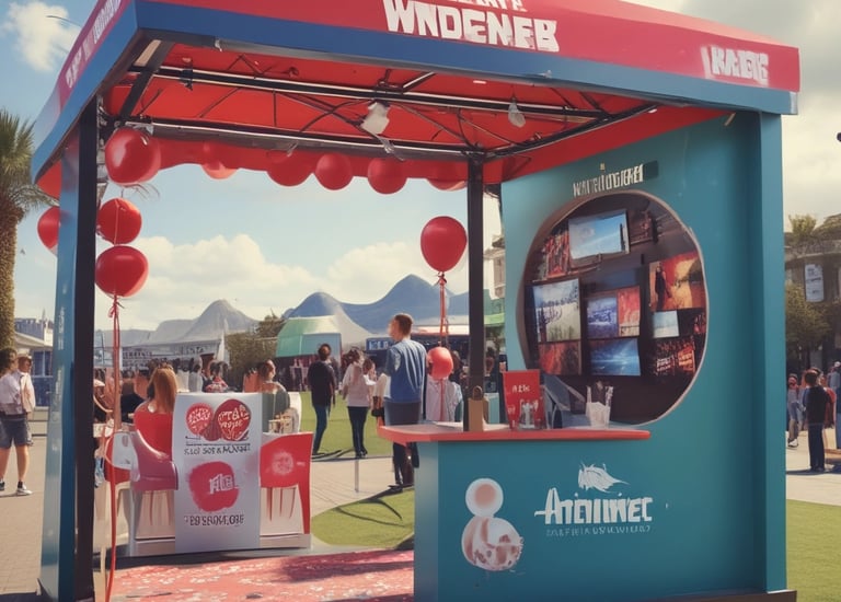 A designer working on digital marketing materials on a computer.
