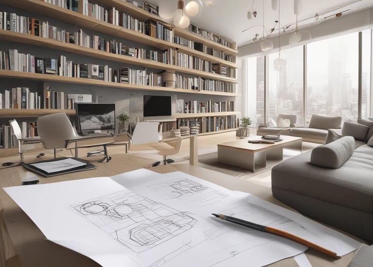 A vintage-style building with a sign on the rooftop featuring an illustration of a well-dressed man holding products. The facade includes arched windows adorned with decorative flowers. Additional signs with Chinese characters and the words 'TRADING COMPANY' give the scene a historic or retro commercial appearance.