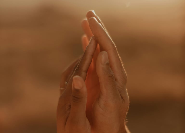 two hands touching