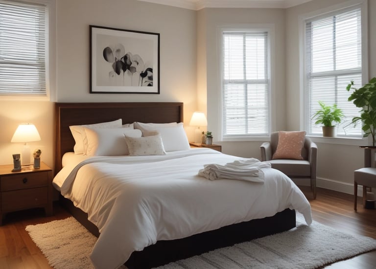 A dry cleaning shop named 'HLP Cleaners' is located on a dimly lit street. The store has a prominent sign above the entrance, and its windows are illuminated with a warm yellow light. A sign on the door lists services such as dry cleaning, laundry, and suede & leather cleaning. The building exterior is simple with a combination of dark tiles and light-colored upper walls. The entrance is flanked by two closed doors, likely of neighboring establishments.