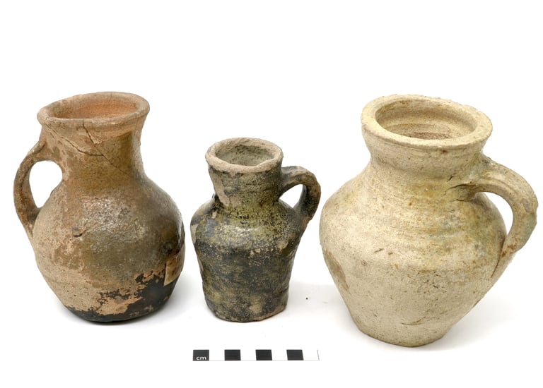 Medieval drinking jugs