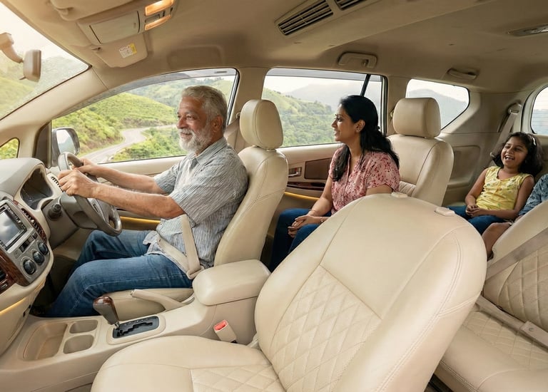 Comfortable air-conditioned car interior for relaxed family travel