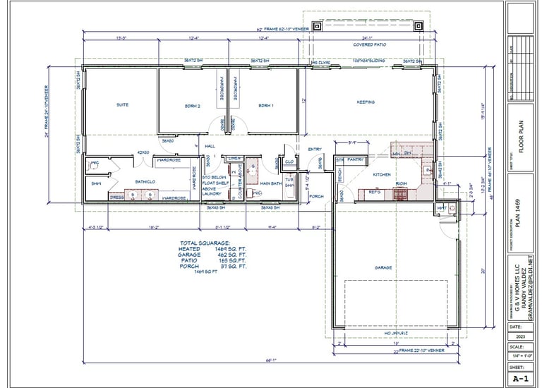 a house plan with a floor plan