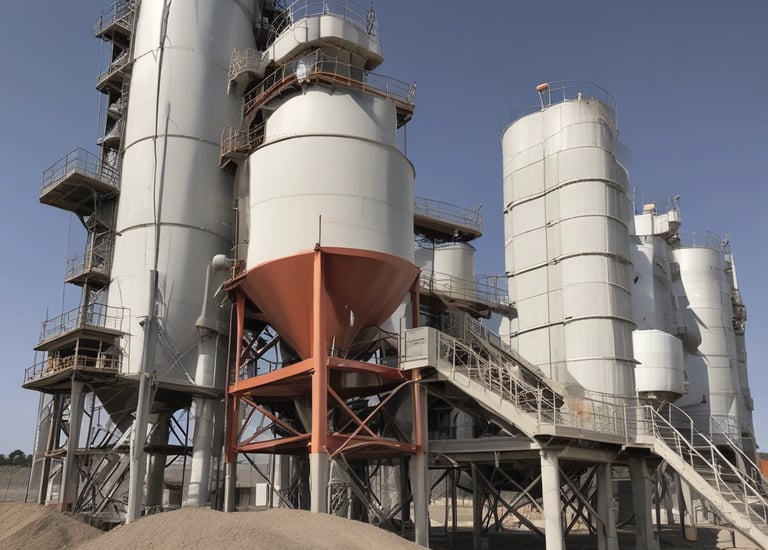 A hand holding a pile of bright blue plastic granules over a larger collection of the same material. The granules have a consistent size and texture, suggesting they are industrially processed. The background shows more of the granules scattered around, with a small portion of a shoe visible on a gray floor.