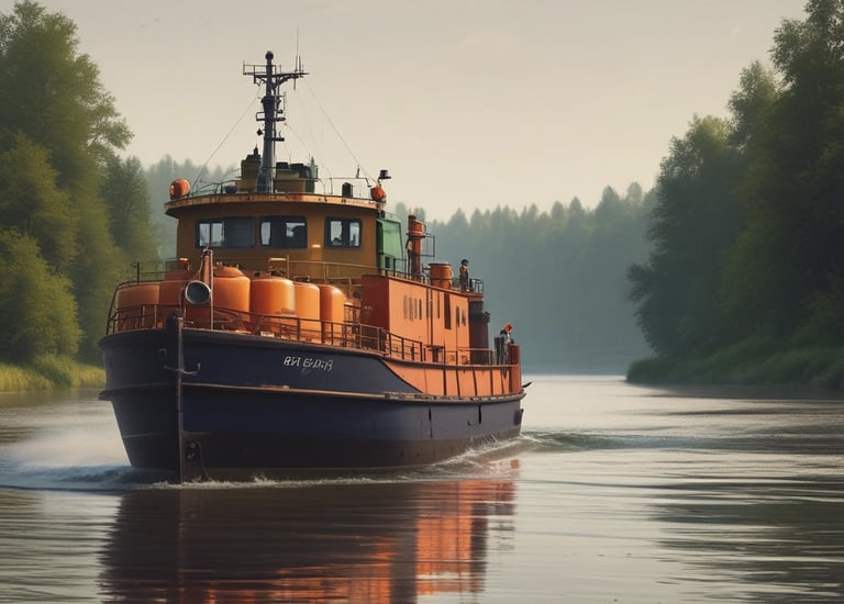 A delivery truck transporting fuel to a client.