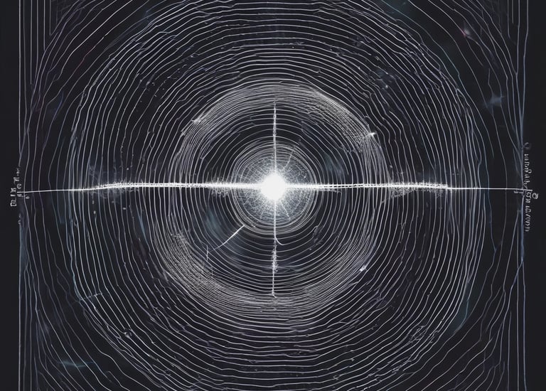 A sophisticated, futuristic telescope installation with hexagonal patterns and blue and gold detailing is displayed indoors. The structure features solar panel-like components and intricate mechanical elements, suggesting advanced technology and scientific innovation.