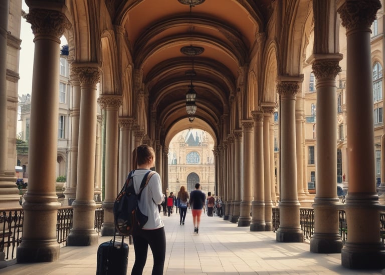 A yellow and black signboard prominently displays the name 'ABUROAD' in both Hindi and English, along with additional text in red below. The sign is positioned on a platform with a tiled floor. Greenery is visible in the background along with a blue sky partially covered by clouds.