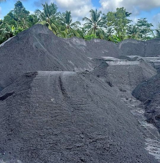 river sand pile