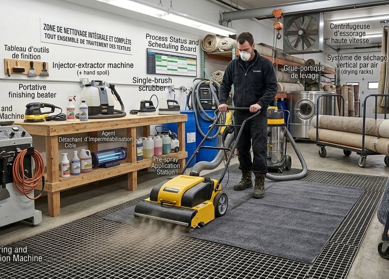 ensemble de Machine à Dépoussiére de Tapis a main