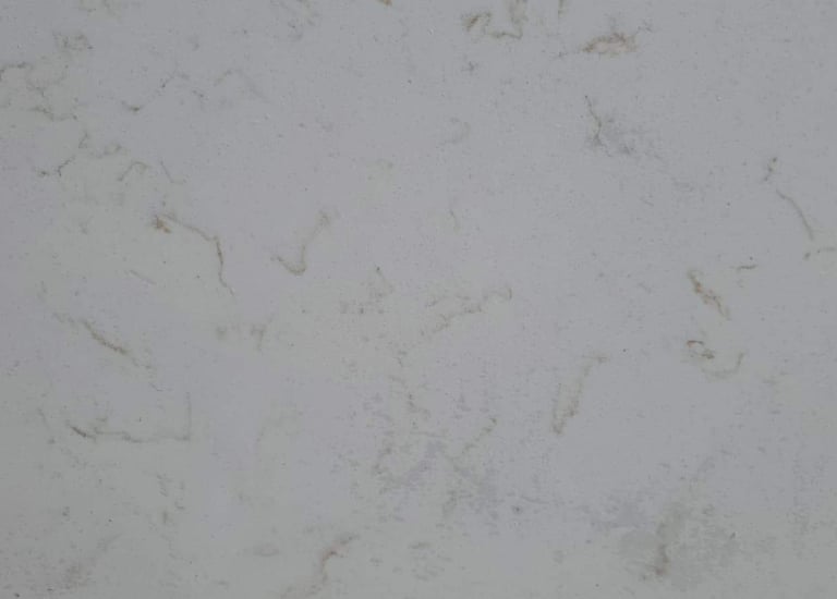 Calacatta quartz slab with gold marbling
