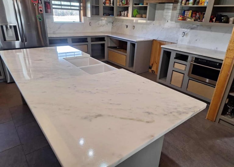 Classic white marble slab with gray veining