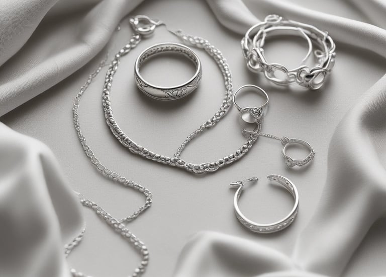 A gold pendant with matching earrings, intricately designed with teardrop shapes adorned with small, sparkling stones. The jewelry set rests against a wooden background, with delicate chains and clasps visible. The shine and elegance of the pieces suggest they are crafted for special occasions.