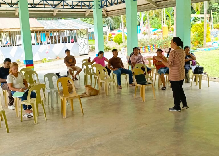 "A briefing during a focus group discussion FGD Philippines"