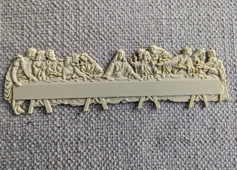 a 3d print decoration of last supper for a gift