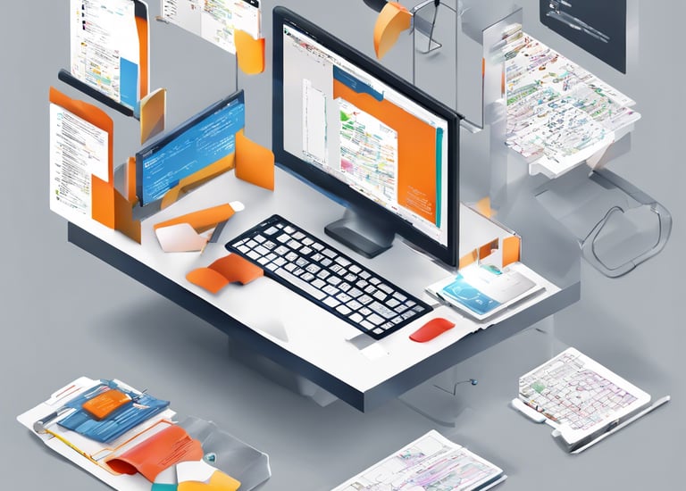 a laptop computer sitting on top of a desk