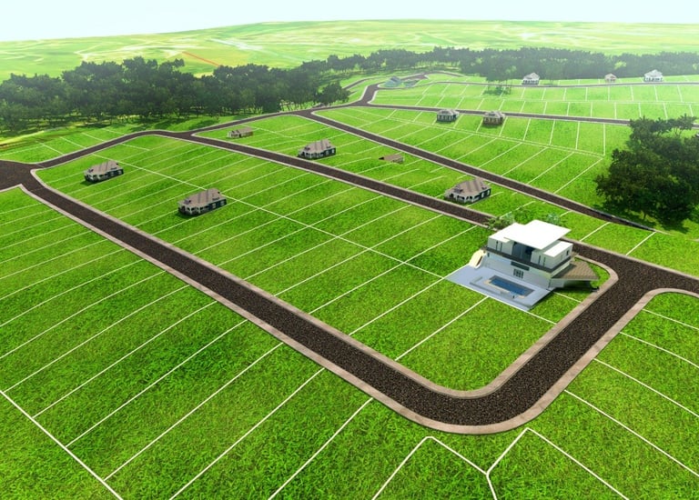 imagem aérea de um loteamento