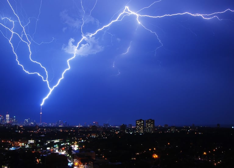 imagem do para-raio funcionando