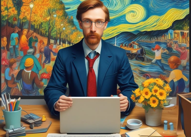 A professional team member giving a presentation with digital graphs in the background.