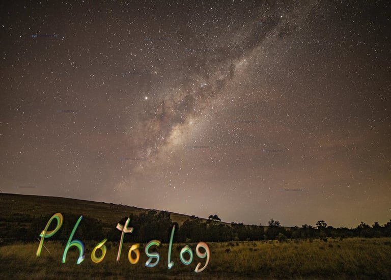 Photoslog milkyway with coloured torch light painted Photoslog