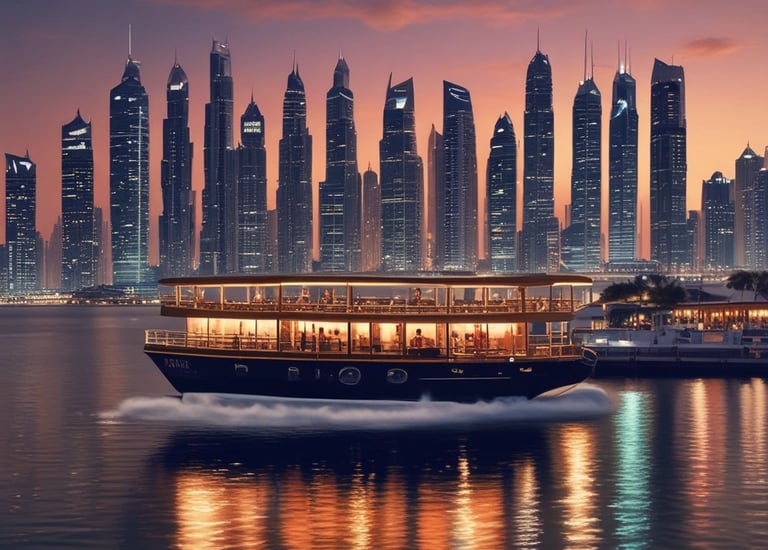 A large structure resembling an airplane is covered entirely in greenery and white flowers, with the word 'Emirates' prominently displayed in golden letters. The sky is clear and blue, with a few individuals visible in the foreground, one of whom is taking a photo.