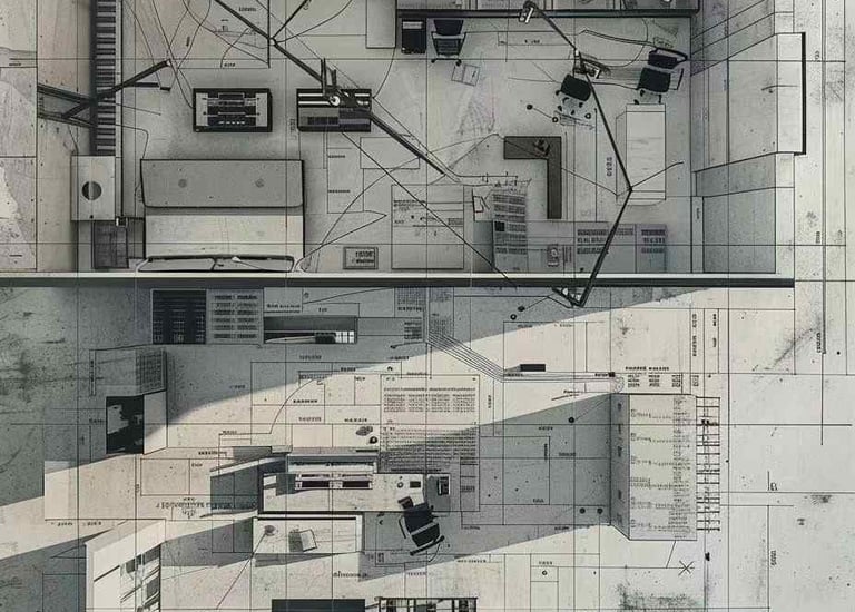 un plano de una casa con un plano de soluciones de gestión de cables
