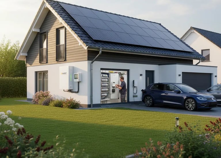 Energieautoarkes wohnen in Nuernberg durch PV mit Speicher