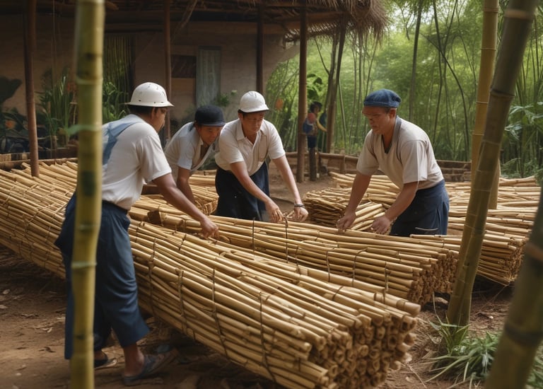 Community members participating in a training session on sustainable bamboo management.