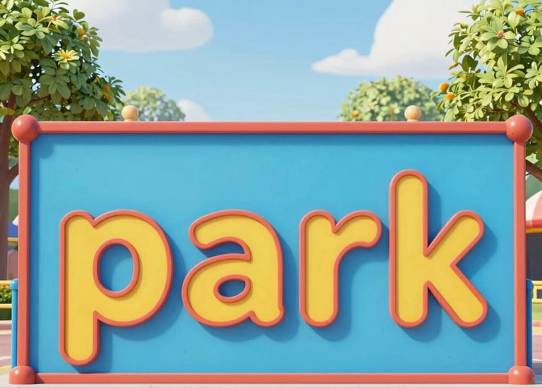 I Love Dino Parc entrance sign featuring a large three-headed dragon statue at an amusement park.