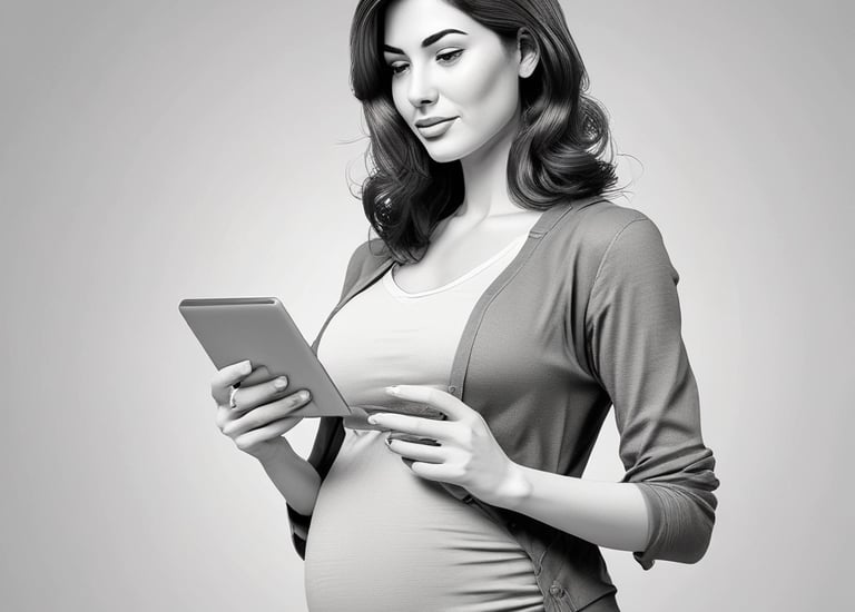 A confident woman using her smartphone in a cozy, stylish home office.