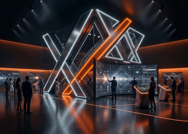 Immersive brand activation experience with interactive futuristic environments