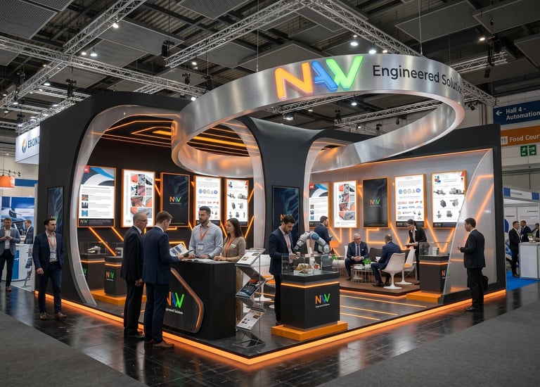 New Eng Solutions stand at Gulf Food 2023 UAE by Morgan Expo, professional Exhibition Stand Builder.