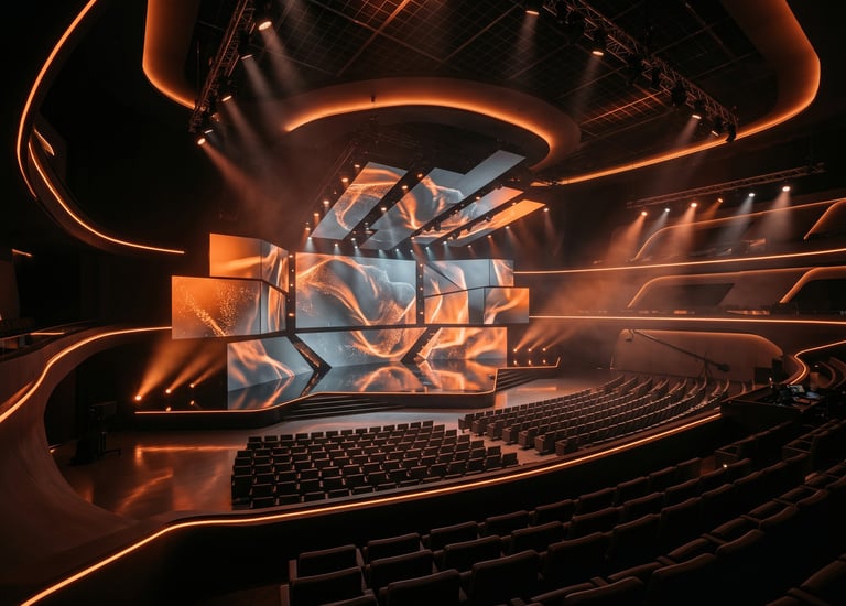 Luxury conference and event production with cinematic staging and lighting