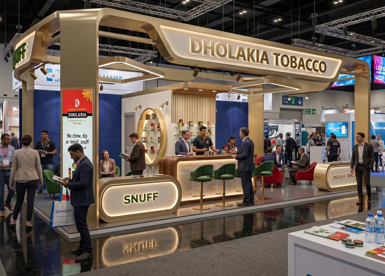 Dholakia stand at InterTabac 2023 Germany by Morgan Expo, professional Exhibition Stand Builder.