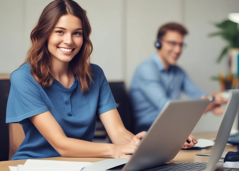 A team collaborating around a table with laptops and notes.