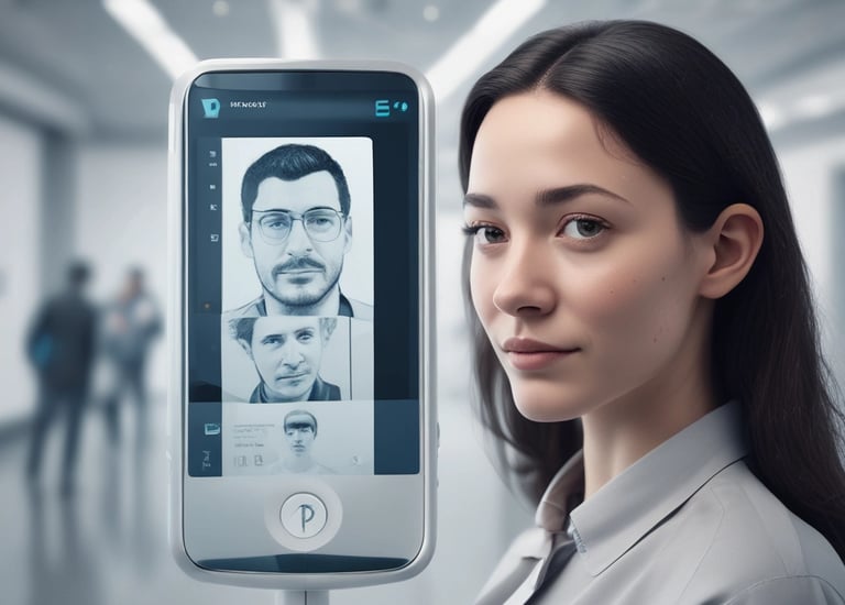 Entrance gate with facial recognition system installed in a modern condominium.