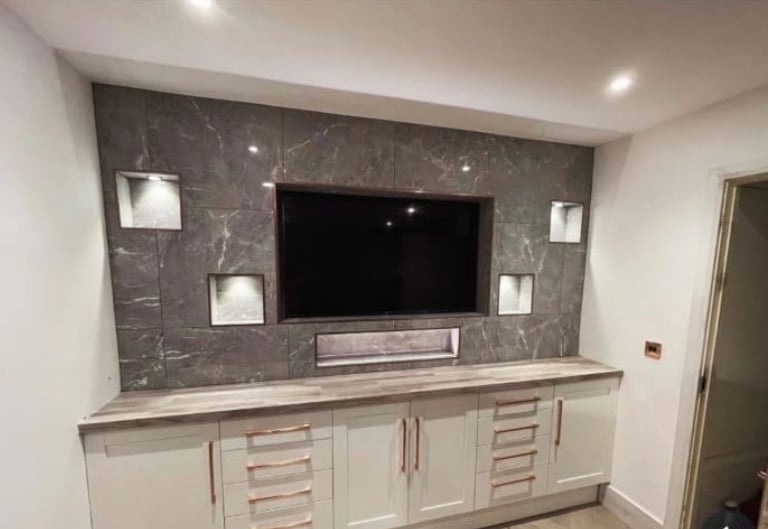 Grey and Kitchen refurbishment by Roman refurbs in Cheshunt UK