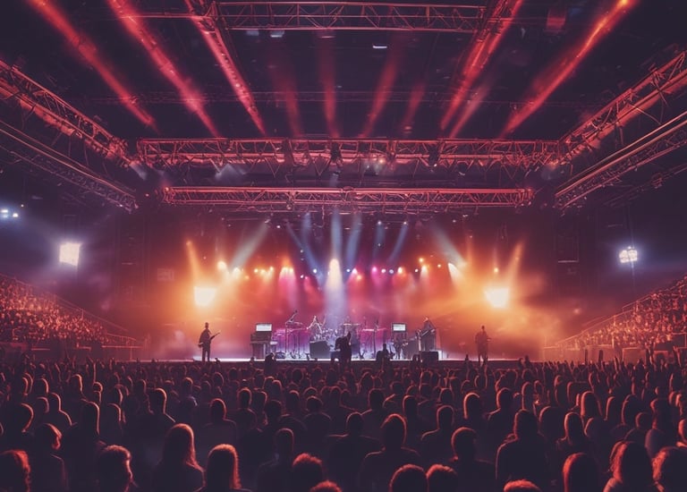 Stylish corporate gala with guests mingling amid elegant decor and lighting.