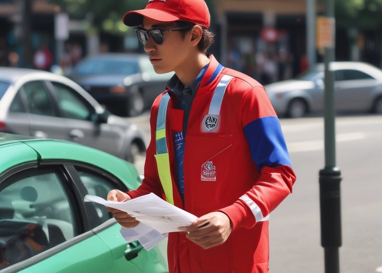Close-up of hands distributing flyers to local residents.