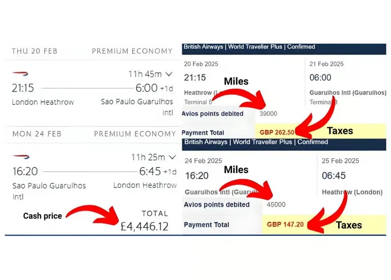 London to Sao Paulo booking confirmation