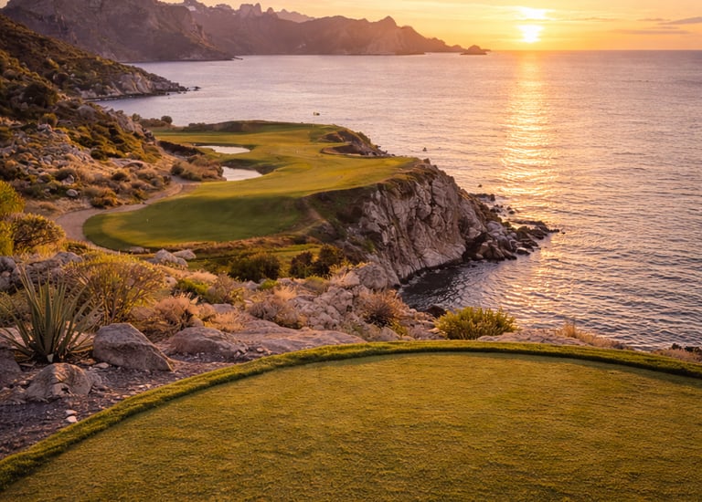 Exclusive golf course access in Los Cabos with oceanfront fairways