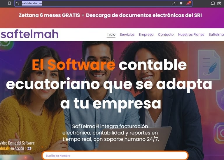 a website page with a picture of a man and woman