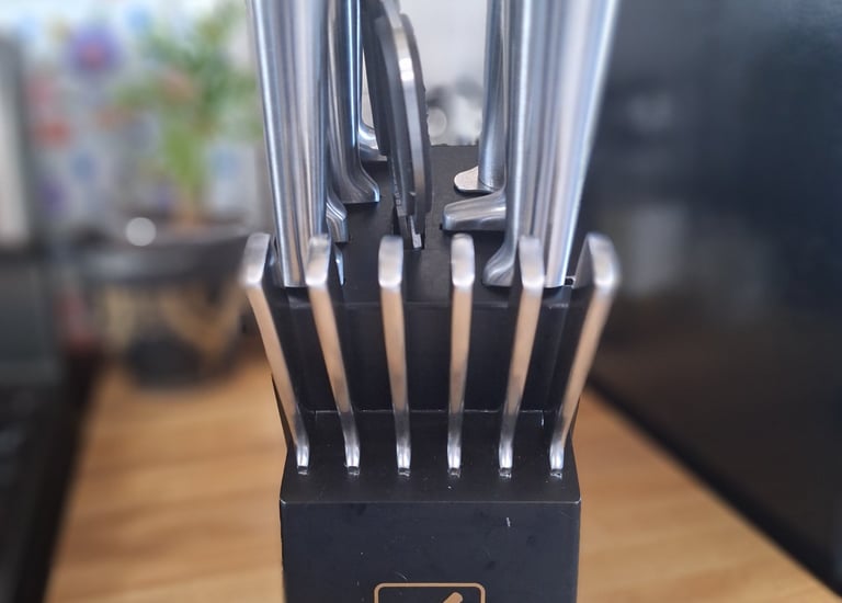 Imarku stainless steel kitchen knife set used daily in my home.