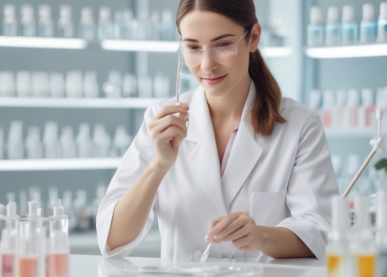 A smiling person applying cream, showcasing healthy glowing skin.
