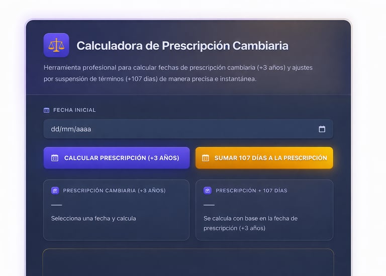 CALCULADORA DE PRESCRIPCIÓN CAMBIARIA