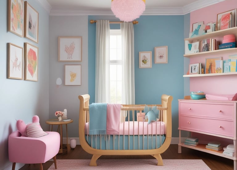 A cozy corner with baby products and soft toys arranged invitingly.
