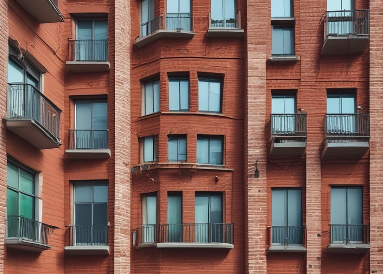 Office building with pest control specialists applying treatments.