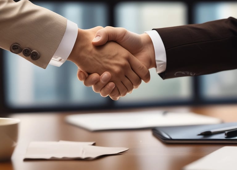 Office team collaborating over administrative documents in a modern Monterrey workspace
