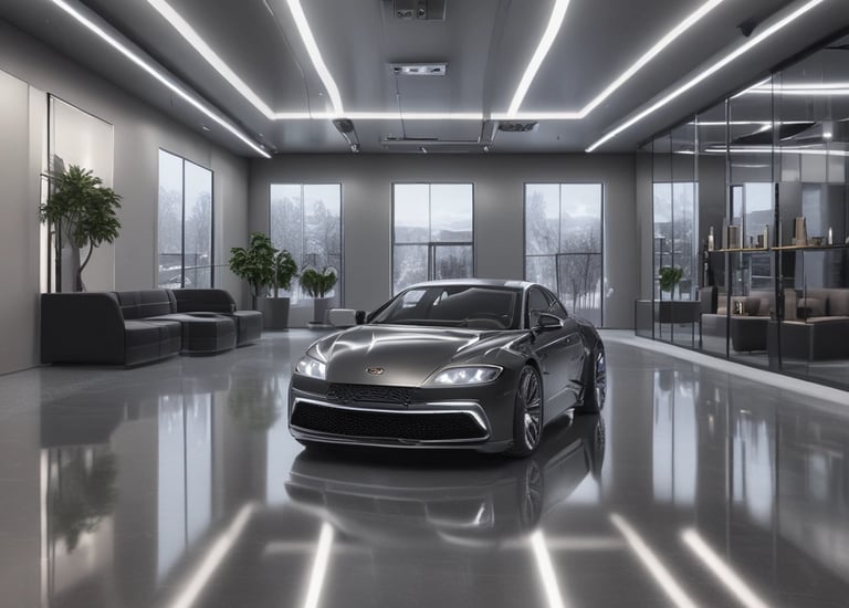 Close-up of anti-slip epoxy coating in a factory setting.